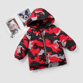 Pozimi novo Prikrivanje hooded otrok navzdol jakno čeden fant navzdol bombažno jakno v dolg odsek otrok oblačila