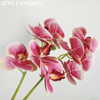Pravi Dotik Metulja Orhideja Umetno Cvetje Doma Hotel Čaj Soba Dekoracijo Ponaredek Cvet 5 Glav 70 cm poroko