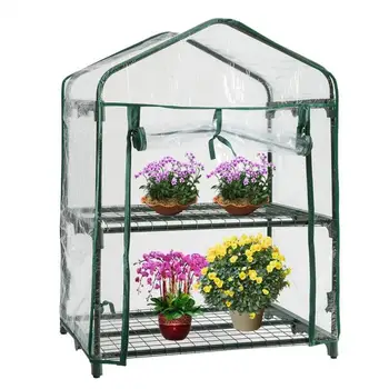 PVC Toplo Vrt Stopnje Mini Gospodinjski Rastlin Toplogrednih Kritje Nepremočljiva Anti-UV Zaščito Vrt, Rastline, Cvetje (brez Železa Stojalo)