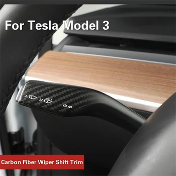 Realni števili Ogljikovih Vlaken za Tesla Model 3 Model Y Volan Prestavna Kritje Metlice Gumb Zaščitni ovitek Notranje Preoblikovanje Obliž