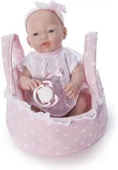 Ročno baby doll Nines D 'Onil z roza carrycot 26 cm, otroška lutka, lutka baby doll, lutke otroška igrača, baby doll