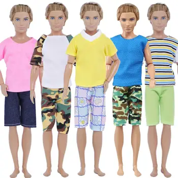 Ročno izdelan 5 skupin/Veliko Moških Obleko Kul Vsakodnevno Casual Wear, Mešani Slog T-shirt Hlače Jeans Oblačila Za Barbie Lutka Ken Dodatki