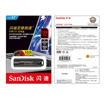SanDisk Extreme Pojdi USB 3.1 Flash Disk 128GB Pendrive 64GB, Visoka Hitrost Pomnilniški ključ Usb Naprave za Shranjevanje, U Disk SDCZ800