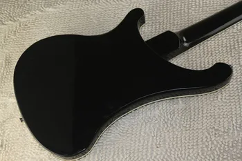 Sijajna črna Rickenback po meri 4003 fireglo 4 strune bas kitaro črne ricken bas, dvojni izhod injacks mono & stereo