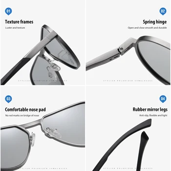 SIMPRECT 2021 Aluminija, Magnezija Polarizirana sončna Očala Moških Anti-glare Photochromic sončna Očala Retro Vintage sončna Očala Za Moške