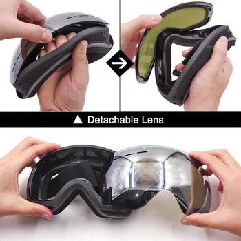 Smučarska Očala Anti-Fog UV400 Dvojne Plasti Ženske Snowboard Smučarska Očala Moških Gogles Primeru, Pozimi Smučanje Očala motorne sani Šport