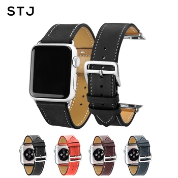 STJ blagovne Znamke napa usnje Usnje Watchband Za Apple Watch Band 38 mm 42mm Serije 5/4/3/2/1 Usnje Za iWatch Športni Trak 40 mm 44 mm