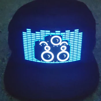 Sveti Zvok Vključen Baseball Skp DJ LED Utripa Klobuk S Snemljivo Zaslon Klobuki