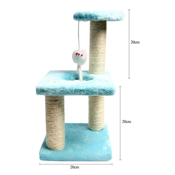 Tri-plast Mačka Skoki Platformo Sisal Drevo za Plezanje Stolpec Mucek Praskanje Igra Stolp s Premičnim Igrača za Mačke Hiše, Pohištvo