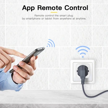 Tuya WiFi Smart Plug EU Adapter za Brezžični Daljinski Glasovni Nadzor Power Energy Monitor Vtičnico Timer Stojalo Za Alexa googlova Domača stran