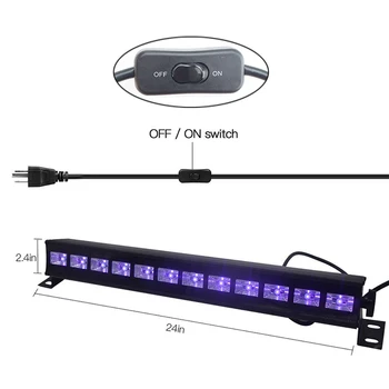 UV Črni Luči Luč Disco 36W 12 LED Blacklight Razsvetljavo Učinek Zaprtih prostorih Bar Stenska Podložka Za Božično zabavo, Disco DJ Lučka