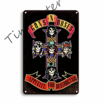 Vintage Človek Jama Dekorativne Plošče Retro Nirvana Plakat Kovine Znaki Guns N Roses Tin Znak, Pub, Bar, Soba Dekoracijo Moda Dekor