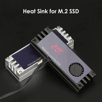 VODOOL M2 SSD Heatsink Hladnejše Temperature OLED Digitalni Prikaz M. 2 2280 NVME SSD Solid State Trdi Disk Radiator Toploto Toplotna Pad