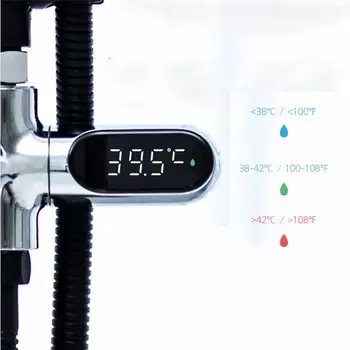 Xiaowei V2 Vodo Tuš Termometer LED Celzija Celzija Čas Prikaza Pretoka Self-proizvodnji Električne energije, Vode Temperture Meter