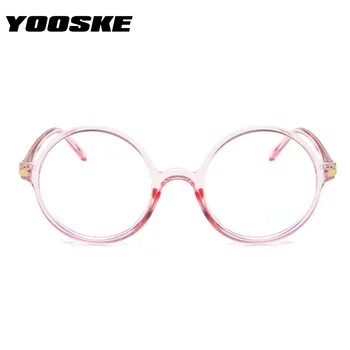 YOOSKE Krog Očal Okvir Moških Anti Modra Svetloba Očala Ženske Očala Roza Optična Očala Okvir Pregleden Objektiv