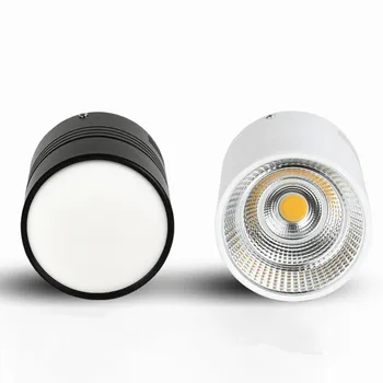 Zatemniti LED COB Površinsko Nameščena Downlight, 7W/10W/12W/15W/White Stanovanj AC85-265V Strop Spot Luči Doma Dekor