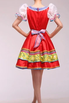 Ženske, dekleta, otroci rdeče Visoke kakovosti Tradicionalni ruski nacionalni kostum ples Princesa oblačenja noša fazi obleke plesne obleke