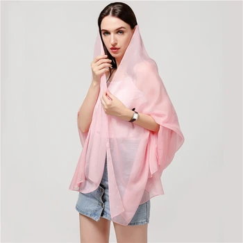 Ženske svileni šal trdna šali obloge foulard navaden mehurček šifon plaži, rute, oblačila hidžab pashmina candy barve šali